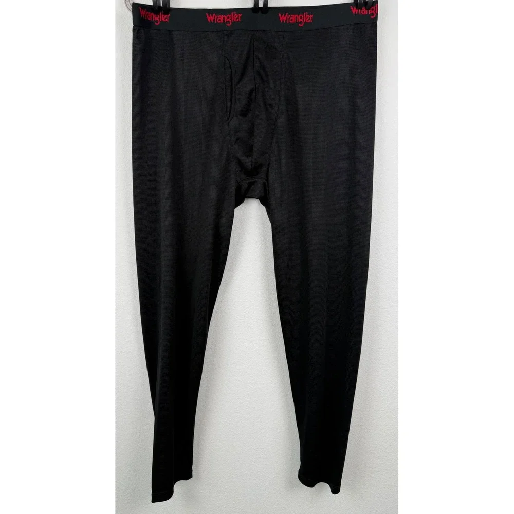 Wrangler Thermal Pants Mens XXL Black Excellent Workwear Outdoor Base Layer